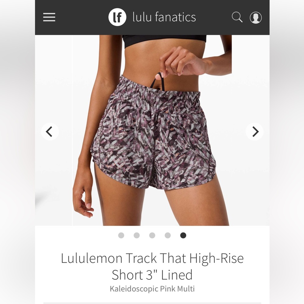 Lululemon Track That High Rise 3” Shorts Kaleidoscopic Pink Multi Size 12